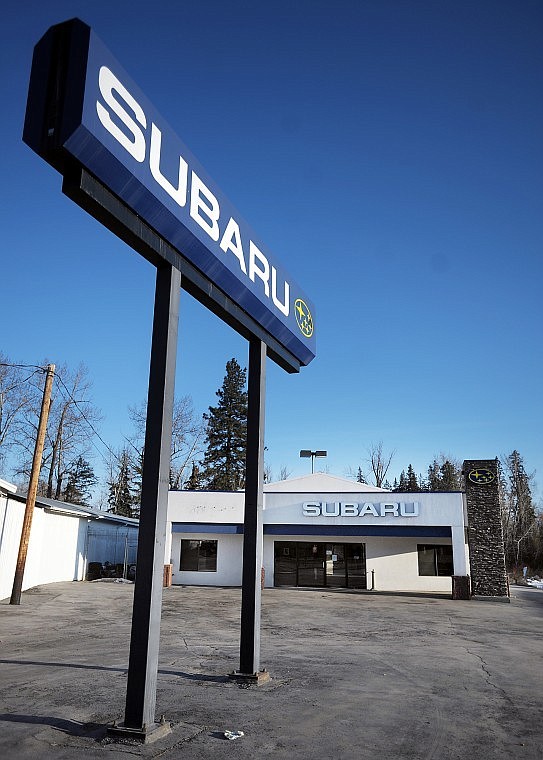 The Subaru lot on U.S. 2 in Evergreen is empty now that the dealership has become part of Don K Chevrolet in Whitefish.