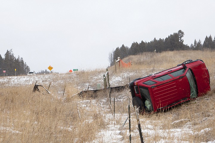 &lt;p&gt;West Valley Fire and Rescue responded to this one-vehicle
rollover on U.S. 93 Monday morning. No one was injured in the
crash. Icy roads contributed to several accidents across the
Flathead Valley on Monday.&lt;/p&gt;