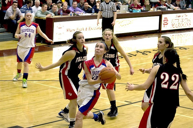 &lt;p&gt;Lady Bobcat Ashley Blaylock charges to the basket against Twin Bridges.&lt;/p&gt;