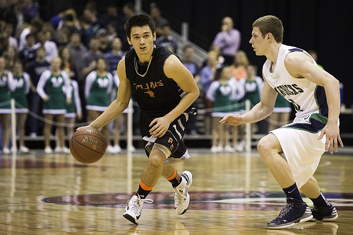 &lt;p&gt;SHAWN GUST/Press Post Falls' Braden Davenport looks to set up a play Thursday against Mountain View High School during the state 5A boys basketball tournament at the Idaho Center in Nampa.&lt;/p&gt;