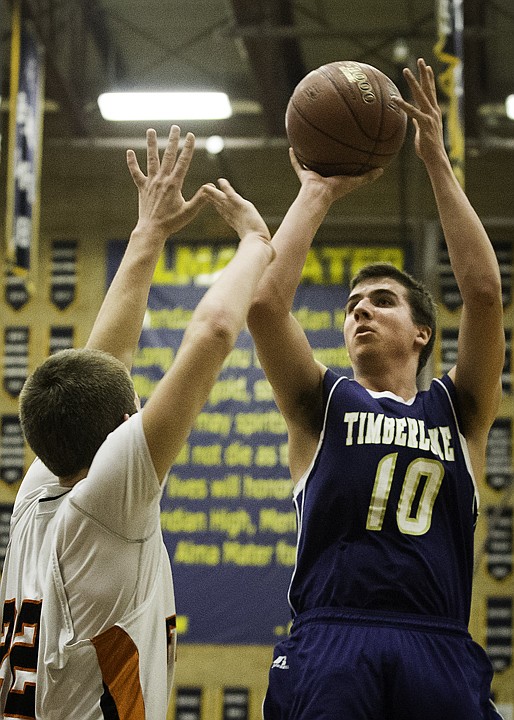 &lt;p&gt;SHAWN GUST/Press Sam McNamara, of Timberlake, puts up a jump shot against Fruitland High during the state 3A boys basketball tournament in Meridian.&lt;/p&gt;