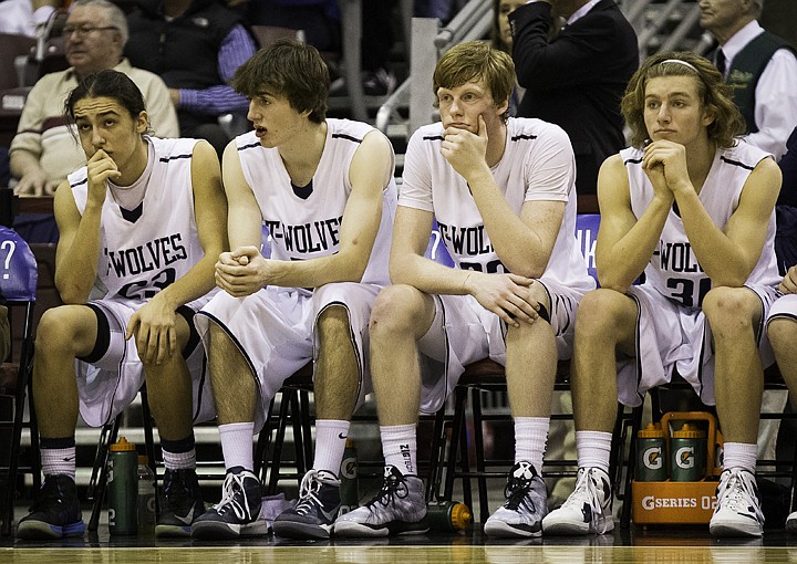 &lt;p&gt;SHAWN GUST/Press Watching with frustration from the Lake City bench are, from left, Tucker Louie-McGee, Riley Moreen, Kyle Guice and Jacob Dahl druring the final minutes of regulation against Rocky Mountain High School.&lt;/p&gt;