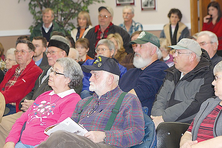 The audience listens to U.S. Rep. Doc Hastings, R-Wash., Thursday in Ephrata.