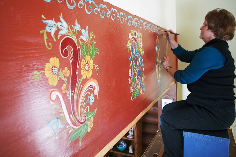 &lt;p&gt;Alice Brosten applies paint to a large rosemaling mural Thursday afternoon at her home near Echo Lake. Thursday, Feb. 28, 2013 in Bigfork, Montana. (Patrick Cote/Daily Inter Lake)&lt;/p&gt;