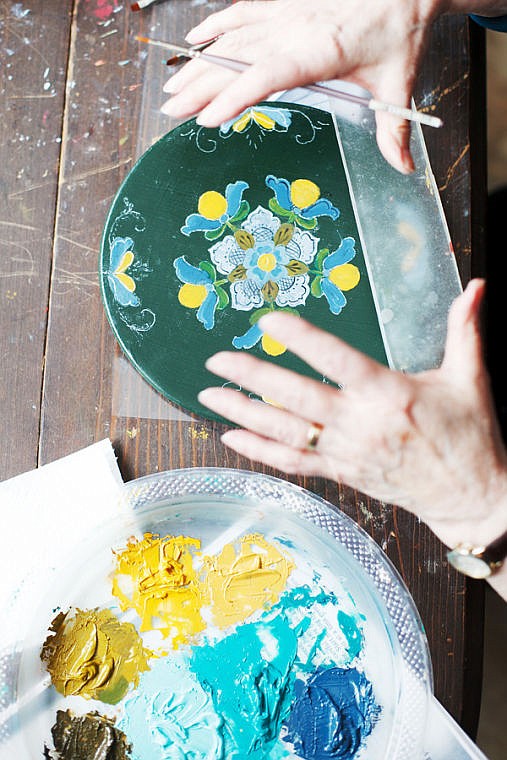 &lt;p&gt;Alice Brosten uses oil-based paints for her rosemaling pieces. Thursday, Feb. 28, 2013 in Bigfork, Montana. (Patrick Cote/Daily Inter Lake)&lt;/p&gt;