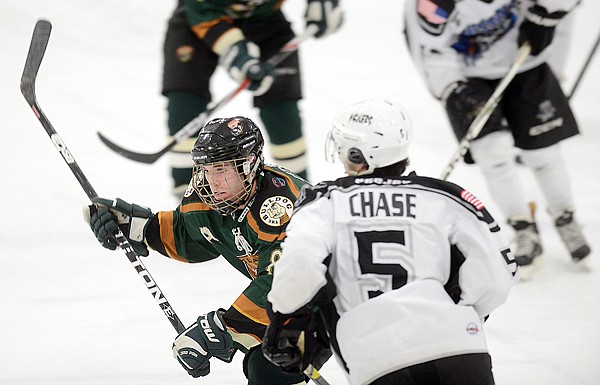 &lt;p&gt;The Glacier Nationals Chris Cutshall (8) pushes past Dylan Chase (5) of the Missoula Maulers during their game on Saturday in Whitefish.&lt;/p&gt;