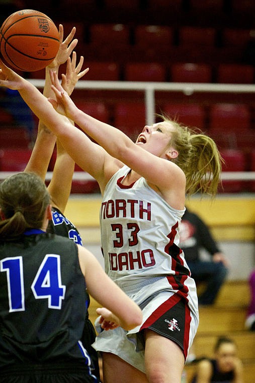 &lt;p&gt;JEROME A. POLLOS/Press Hannah Love from North Idaho College is fouled as she goes up for a shot.&lt;/p&gt;