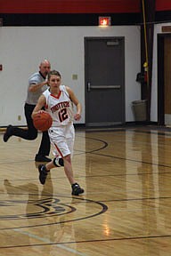 Junior guard Kelsey Beagley leads the Trotter charge in a game earlier this season.