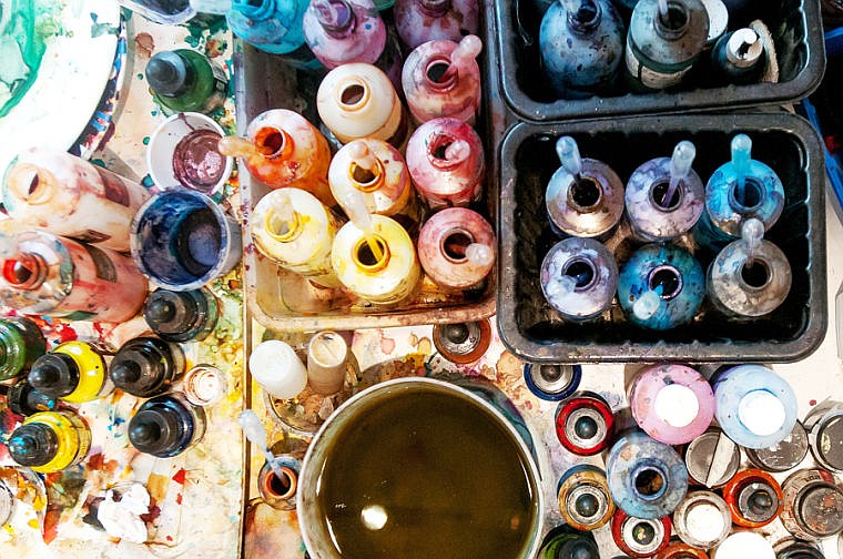 &lt;p&gt;Various paints on a table Wednesday afternoon at Nancy Cawdrey's studio near Creston. Feb. 19, 2014 in Creston, Montana. (Patrick Cote/Daily Inter Lake)&lt;/p&gt;