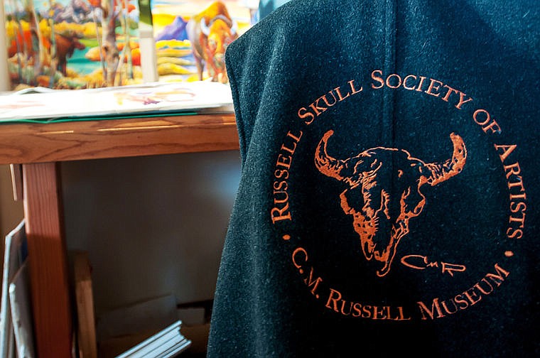 &lt;p&gt;A vest featuring the Russell Skull Society of Artists logo hangs on a chair Wednesday afternoon at Nancy Cawdrey's studio near Creston.. Feb. 19, 2014 in Creston, Montana. (Patrick Cote/Daily Inter Lake)&lt;/p&gt;