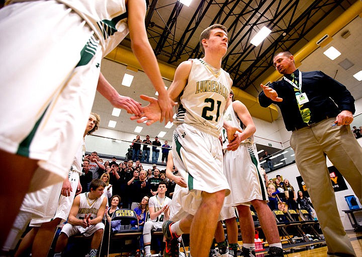 &lt;p&gt;St. Maries post Kiefer Gibson is introduced as part of the starting line-up for a match-up with Soda Springs on Thursday, March 3, 2016 in the first 2A state game at Capital High School in Boise, Idaho. The Lumberjacks defeated the Cardinals 45-42.&lt;/p&gt;