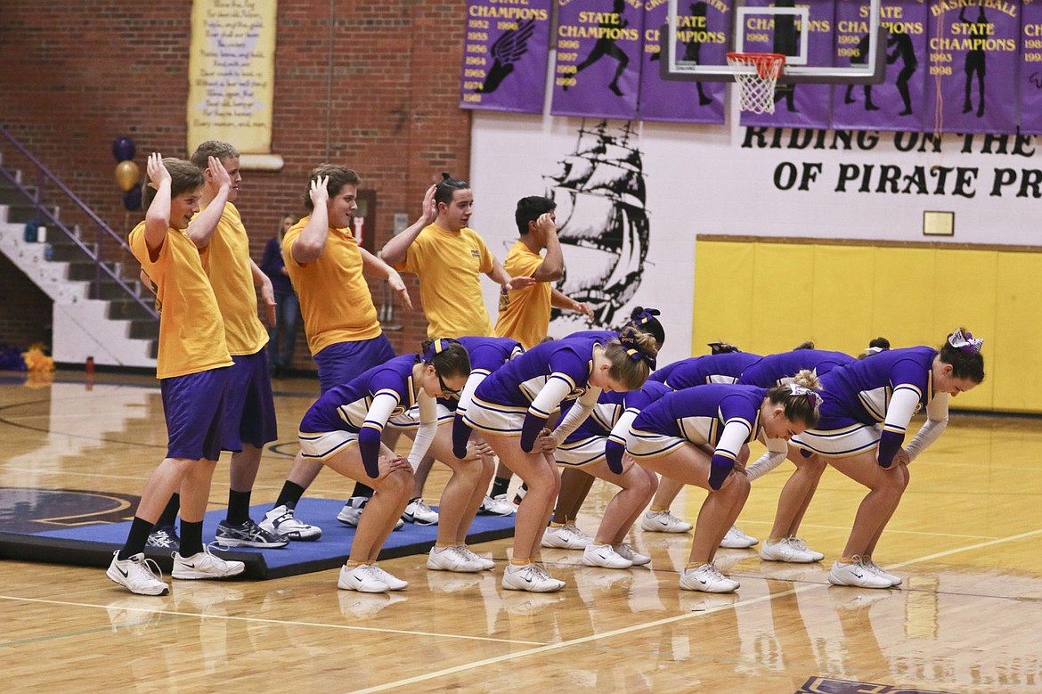 &lt;p&gt;The Polson cheer team performs during the girls' game Thursday night.&lt;/p&gt;