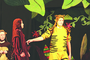 Tommy Yearout played the jackal and Keenan Ewalt played fierce tiger Shere Khan during the play.