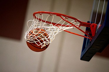 <p>A basketball sinks through the net at the 1A Division II semifinal game between Genesis Prep and Council on Friday, March 4, 2016 at Caldwell High School in Caldwell, Idaho. Genesis Prep fell to Council, 48-39, ending their chance at the state title. PURCHASE PHOTO: www.cdapress.com/photos</p>