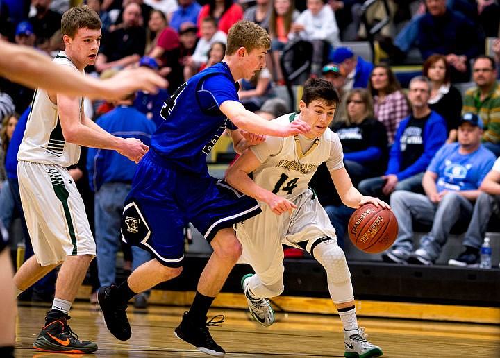 &lt;p&gt;St. Maries guard Jake Sieler drives up the court as Firth guard Damon Folkman defends at the 2A state semifinal game on Friday at Capital High School in Boise. St. Maries fell to Firth 58-26. PURCHASE PHOTO: www.cdapress.com/photos&lt;/p&gt;