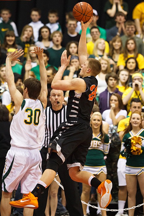 &lt;p&gt;Michael Hillman takes a shot before being fouled by Zane Howland, of Borah High.&lt;/p&gt;