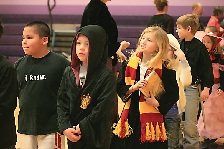 Harry Potter costumes were a favorite among Linderman students who dressed to resemble their favorite book characters Friday. Gabe Mergenthaler and Amber Hanneman were just two students representing the Gryffindor House Friday.