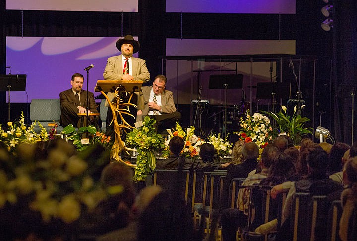 &lt;p&gt;Chad Schearer speaks to more than 400 people at the funeral of Buck Knives Chairman, Chuck Buck, on Friday afternoon at Real Life Ministries in Post Falls. Buck passed away on February 6th at the age of 78.&lt;/p&gt;