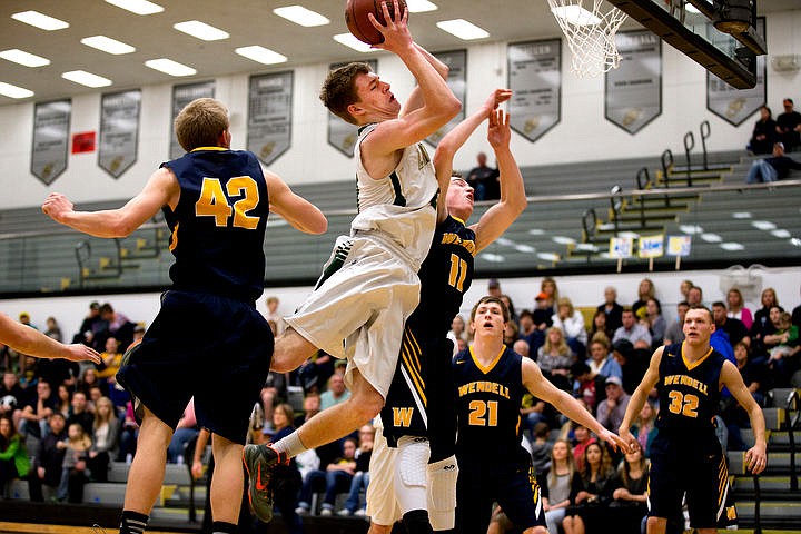 &lt;p&gt;St. Maries post Kiefer Gibson is fouled by Wendell pointguard Bryce John (11) at the 2A state third place game on Saturday at Capital High School in Boise, Idaho. St. Maries fell to Wendell, 71-62. PURCHASE PHOTO: www.cdapress.com/photos&lt;/p&gt;