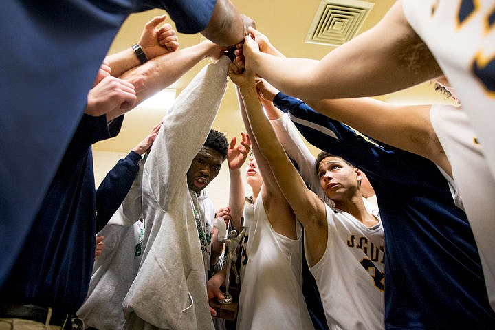 &lt;p&gt;The Genesis Prep boys basketball team brings it together in the locker room following their victory over Clark County at the 1A Division II state third place game on Saturday at Caldwell High School in Caldwell, Idaho. The Jaguars defeated the Bobcats 57-30. PURCHASE PHOTO: www.cdapress.com/photos&lt;/p&gt;