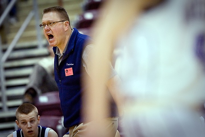 &lt;p&gt;Lake City High's coach Jim Winger yells for a foul call against Rocky Mountain High Friday at the state 5A boys basketball tournament at Idaho Center in Nampa.&lt;/p&gt;