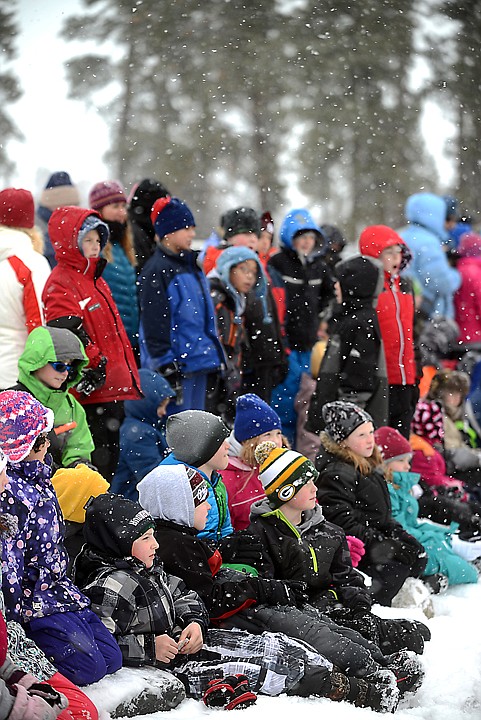 &lt;p&gt;Students from Edgerton Elementary, Swan River School and Muldown Elementary gather around for an ice safety presentation by the Evergreen Fire Department on Thursday, February 20, at Pine Grove Pond north of Kalispell. (Brenda Ahearn/Daily Inter Lake)&lt;/p&gt;