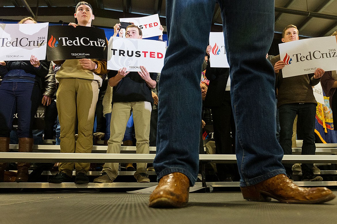 &lt;p&gt;SHAWN GUST/Press Supporters listen to Sen. Ted Cruz from a set of bleachers on the stage.&lt;/p&gt;