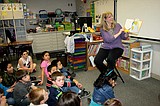 Volunteers read to Lakeview students