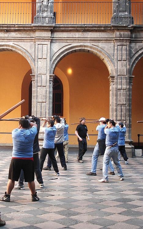 Courtesy photoStudents in Mexico City, Mexico, learn the Kunst des Fechtens martial art.
