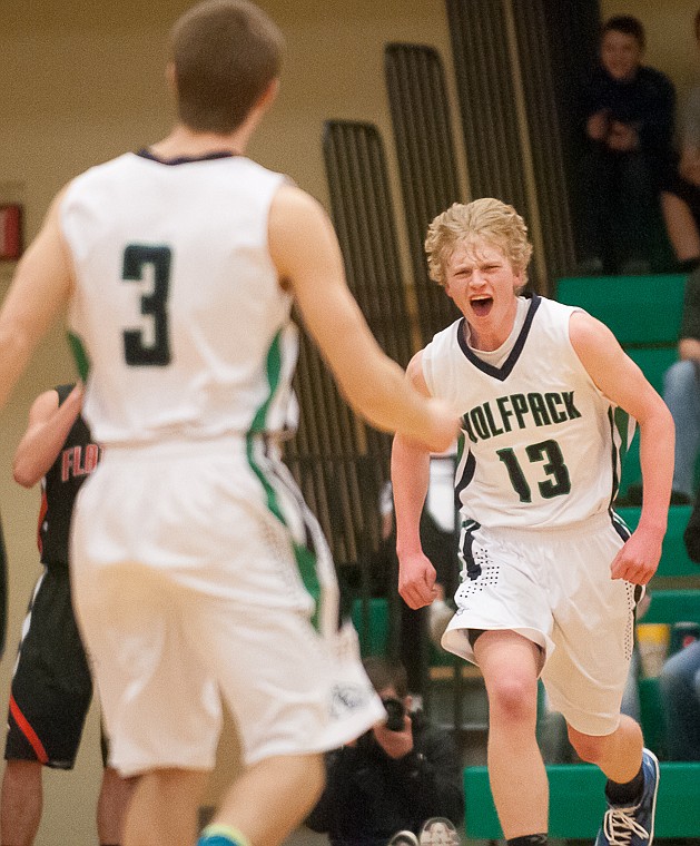 &lt;p&gt;Glacier senior wing Kyler Harkins (13) cheers after hitting his third three-pointer in the first quarter Friday night during the first half of Glacier's victory over Flathead at Glacier High School. March 7, 2014 in Kalispell, Montana. (Patrick Cote/Daily Inter Lake)&lt;/p&gt;