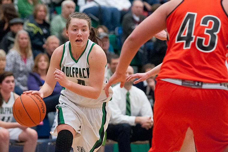 &lt;p&gt;Glacier sophomore guard Hailee Bennett (4) drives the ball Friday night during the second of half of Glacier's victory over Flathead at Glacier High School. March 7, 2014 in Kalispell, Montana. (Patrick Cote/Daily Inter Lake)&lt;/p&gt;