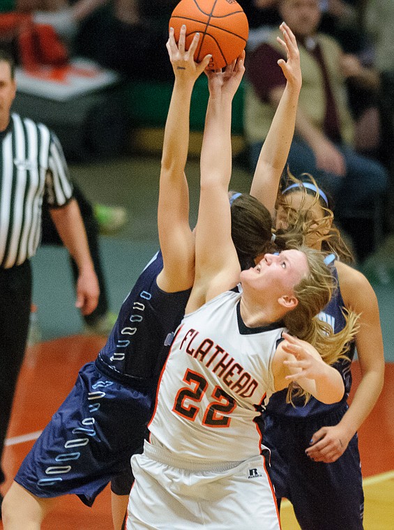 &lt;p&gt;Flathead senior Jessika Abbrescia (22) fights for a rebound Thursday night during Flathead's matchup against Great Falls High in the first round of the Class AA State Championship in Great Falls. Thursday, March 7, 2013 in Great Falls, Montana. (Patrick Cote/Daily Inter Lake)&lt;/p&gt;