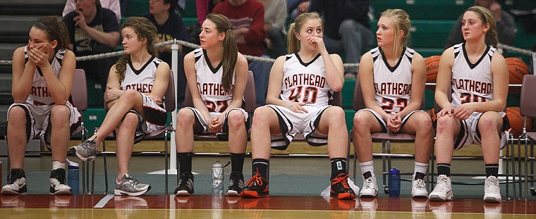 &lt;p&gt;The Flathead girls watch from the bench Thursday night during Flathead's matchup against Great Falls High in the first round of the Class AA State Championship in Great Falls. Thursday, March 7, 2013 in Great Falls, Montana. (Patrick Cote/Daily Inter Lake)&lt;/p&gt;