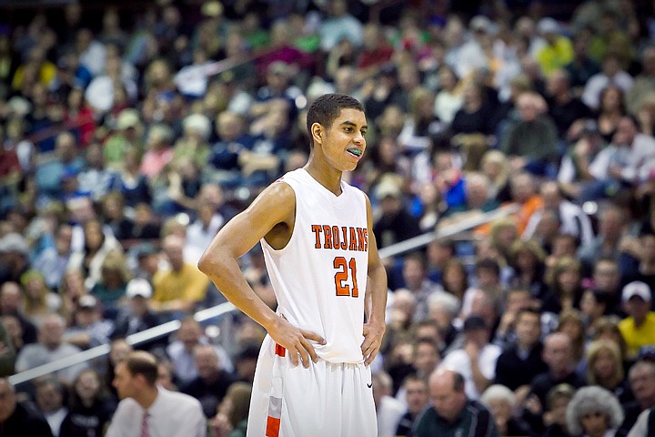 &lt;p&gt;Post Falls High's Shawn Reid cracks a smile as he team maintains a comfortable lead with two minutes left in the Trojan's first championship win since 1964.&lt;/p&gt;