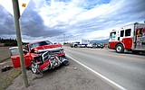 Three people hurt in three-vehicle collision