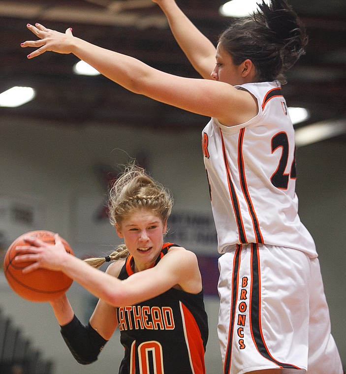 &lt;p&gt;Flathead junior Emma Andrews (10) looks to make a move around a defender Friday afternoon during Flathead's matchup against Billings Senior on the second day of the Class AA state basketball tournament at Four Seasons Arena in Great Falls. Friday, March 8, 2013 in Great Falls, Montana. (Patrick Cote/Daily Inter Lake)&lt;/p&gt;