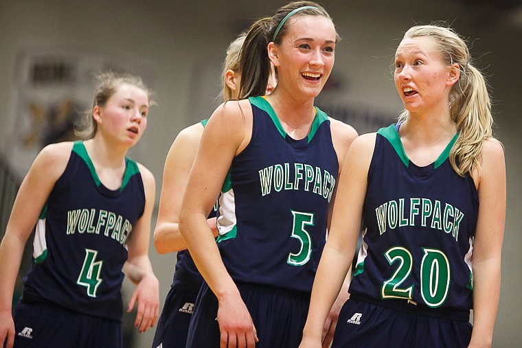 &lt;p&gt;Glacier senior forward Rachel Chery (5) and Glacier senior guard Kirstyn Haugenoe (20) laugh during a break in the action Thursday&#160;afternoon during the second half of Glacier's loss to Butte in the first game of the Class AA State Championship in Great Falls. Thursday, March 7, 2013 in Great Falls, Montana. (Patrick Cote/Daily Inter Lake)&lt;/p&gt;