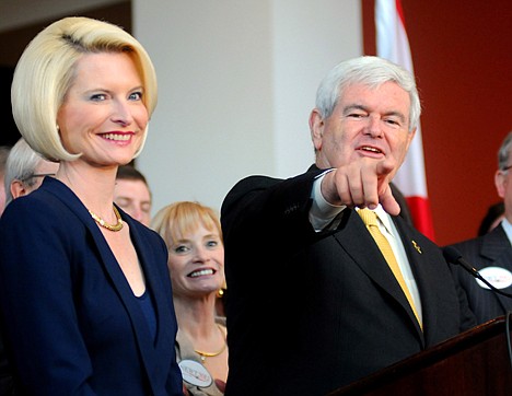 &lt;p&gt;Republican presidential candidate, former House Speaker Newt Gingrich, accompanied by his wife Callista, speaks at a rally in Montgomery, Ala., Wednesday, March 7, 2012. (AP Photo/David Bundy)&lt;/p&gt;