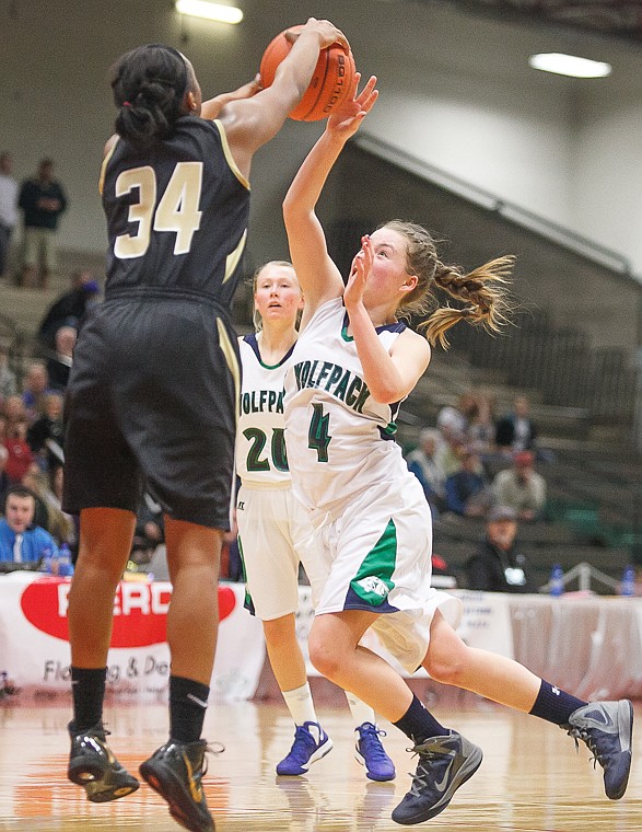 &lt;p&gt;Glacier freshman guard Hailee Bennett (4) and Billings senior Samirah Dennis (34) go after a loose late in the game Friday afternoon during Glacier's matchup against Billings West on the second day of the Class AA state basketball tournament at Four Seasons Arena in Great Falls. Friday, March 8, 2013 in Great Falls, Montana. (Patrick Cote/Daily Inter Lake)&lt;/p&gt;