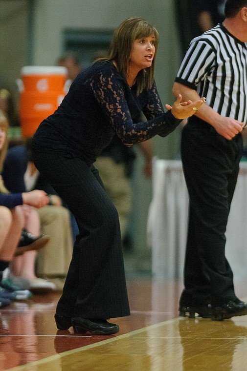 &lt;p&gt;Head Coach Kris Salonen cheers on her teamduring Glacier's matchup against Billings West on the second day of the Class AA state basketball tournament at Four Seasons Arena on Friday, March 8, 2013 in Great Falls, Montana. (Patrick Cote/Daily Inter Lake)&lt;/p&gt;