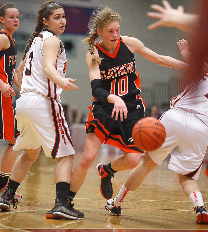 &lt;p&gt;Flathead junior Emma Andrews (10) drives to the hoop Friday afternoon during Flathead's matchup against Billings Senior on the second day of the Class AA state basketball tournament at Four Seasons Arena in Great Falls. Friday, March 8, 2013 in Great Falls, Montana. (Patrick Cote/Daily Inter Lake)&lt;/p&gt;