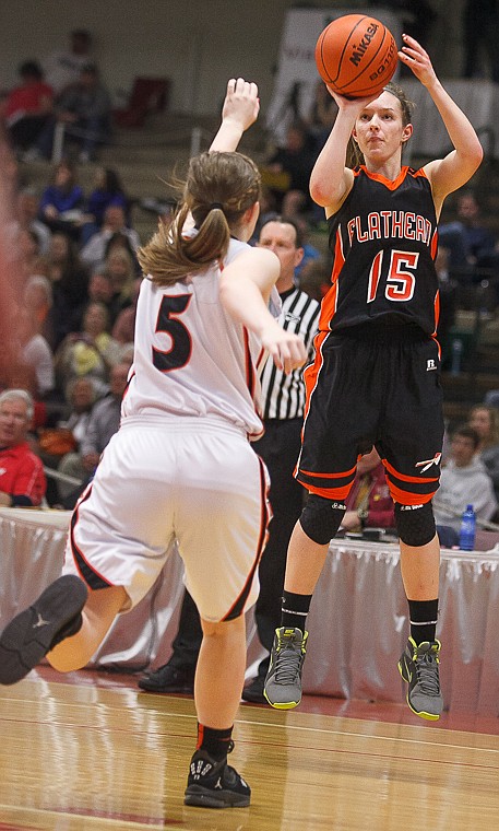 &lt;p&gt;Flathead senior Emily Russell (15) shoots the ball Friday afternoon during Flathead's matchup against Billings Senior on the second day of the Class AA state basketball tournament at Four Seasons Arena in Great Falls. Friday, March 8, 2013 in Great Falls, Montana. (Patrick Cote/Daily Inter Lake)&lt;/p&gt;