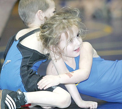 &lt;p&gt;RaeLynn Masters, 3, wrestling at Peewee 35 Saturday during the Kootenai Klassic Wrestling Tournament. Roughly 659 participants.&lt;/p&gt;