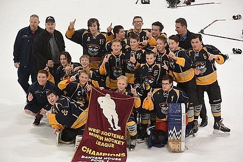&lt;p&gt;Courtesy photo&lt;/p&gt;&lt;p&gt;The Coeur d'Alene Thunder Bantam WK hockey team celebrates winning the West Kootenai Minor Hockey Association Tournament in Castlegar, British Columbia. The Thunder won the regular season, winning 11 and losing one in the 12-team league. In the league playoff tournament the Thunder defeated Nelson, British Columbia, 3-2 in the title game. Thunder coaches are Mark Enegren, Kirk Douglas and Scott Whitaker.&lt;/p&gt;&lt;p&gt;In the front row from left are Jordan Dougla s(injured), Justice Haack, Trevor Whitaker, Cody Mee and Zach Anderson; second row from left, Quentin Mize, Alex Enegren, Henry Flint, Colby Putnam, Ethan Flaig, Travis Whitaker, Justin Koslowski and Michael Colgrove; and back row from left, coach Scott Whitaker, coach Kirk Douglas, Logan Meese, Pablo Frank Jr., Austyn Christian, Logan Frasch and coach Marl Enegren.&lt;/p&gt;&lt;p&gt;The Thunder played in the West Kootenay Minor Hockey Association Bantam League. The team's league record was 15-2, including the league championship last weekend in Castlegar. Their overall record was 30-8 with 236 goals scored and 87 goals allowed. In four tournaments the Thunder played in the championship game all four times, winning three and placing second once. The Thunder, ages 13 and 14, won the Tri Cities Desert Classic, the WKMHA Championship and the Idaho state championship.&lt;/p&gt;