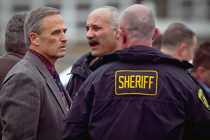 &lt;p&gt;Major Travis Chaney with the Kootenai County Sheriff Department and sheriff deputies discuss information obtained at the scene of a shooting in Hayden.&lt;/p&gt;