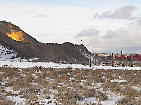 &lt;p&gt;A ground-level flare roars at a well site in western Wyoming's Upper Green River Basin, where ozone levels last week exceeded the worst days in major U.S. cities last year. Local residents complain of runny eyes, nosebleeds and shortness of breath and say the air is hazy. Gas industry officials say they're taking steps to reduce air pollution.&lt;/p&gt;