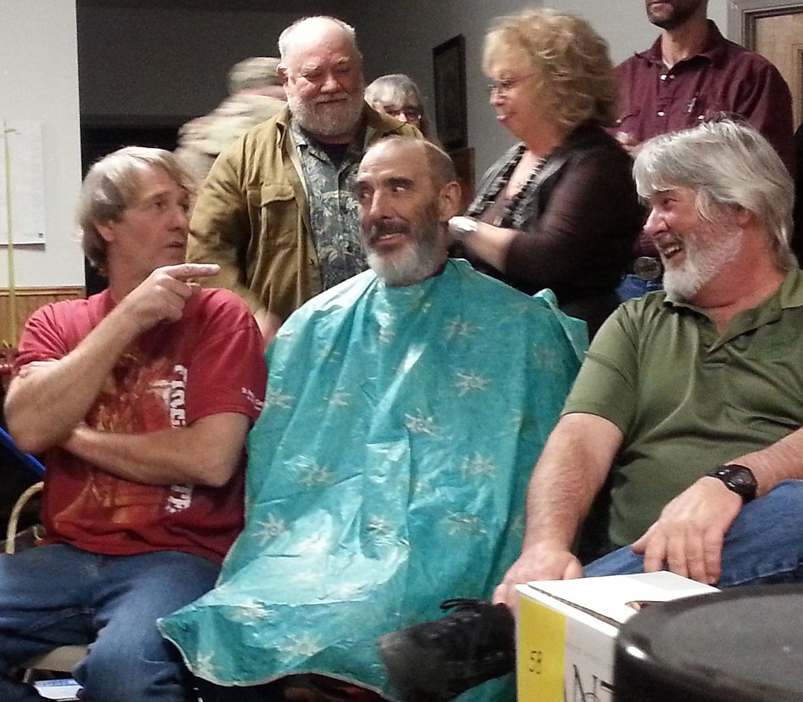 &lt;p&gt;Long-time friend of Jimmy Jones, Jerry Dockter (right) out-bid other donors for a haircut for the amount of $2,500. Jones, Dockter and Randy Rennick all took part in getting a &#145;flat top&#146; at a fundraiser held in St. Regis. (Photo courtesy of Kat Kittridge)&lt;/p&gt;