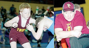 &lt;p&gt;Marcus Hermes looks to make his move on Caleb Mee of Columbia Falls in the Beginner 65 class as his father Chris looks on Saturday during the Kootenai Klassic Little Guy wrestling tournament.&lt;/p&gt;