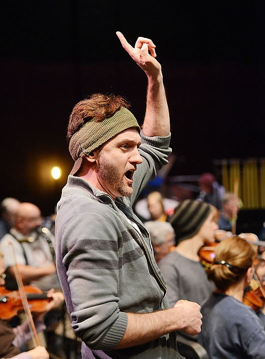 <p>Glenn Seven Allen as Adolfo Pirelli rehearses a song from Sweeney Todd on Sunday, March 6. (Brenda Ahearn/Daily Inter Lake)</p>