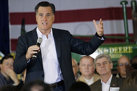 &lt;p&gt;Republican presidential candidate, former Massachusetts Gov. Mitt Romney speaks at the Mississippi Farmers Market as Gov. Phil Bryant, right, listens in Jackson, Miss., on Friday.&lt;/p&gt;